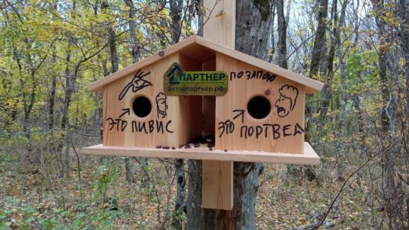 В Ставрополе на Тропе здоровья вандалы разрисовали новые кормушки для птиц