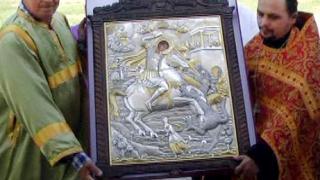 Афонскую икону Георгия Победоносца подарили храму села Преображенского