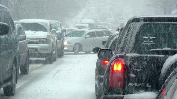 В районах Ставрополья ограничено движение транспорта из-за снегопада
