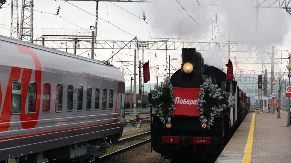 Ретропоезд «Победа» побывал в Минеральных Водах