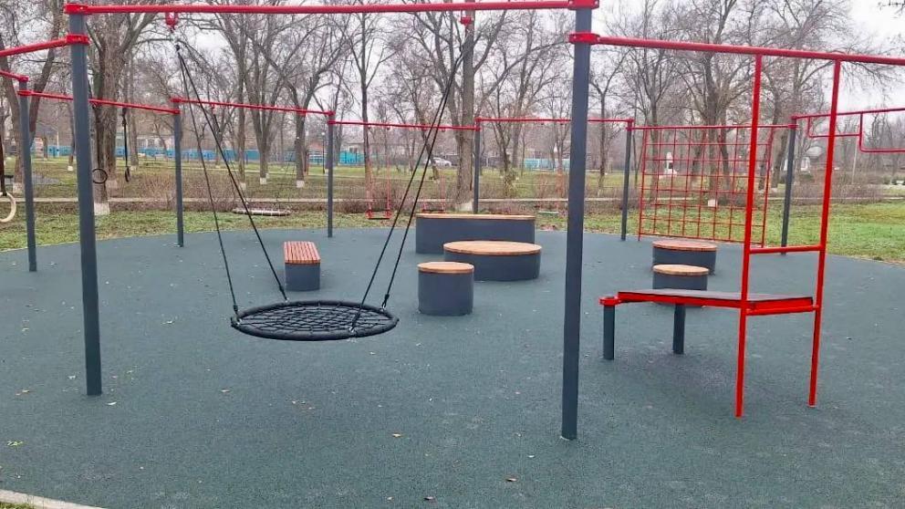 Новая спортивно‑игровая площадка открылась в селе Малая Джалга