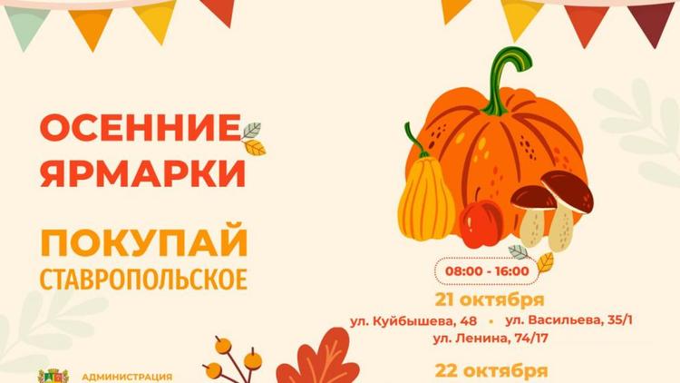 Четыре ярмарки выходного дня пройдут в Ставрополе 21 и 22 октября